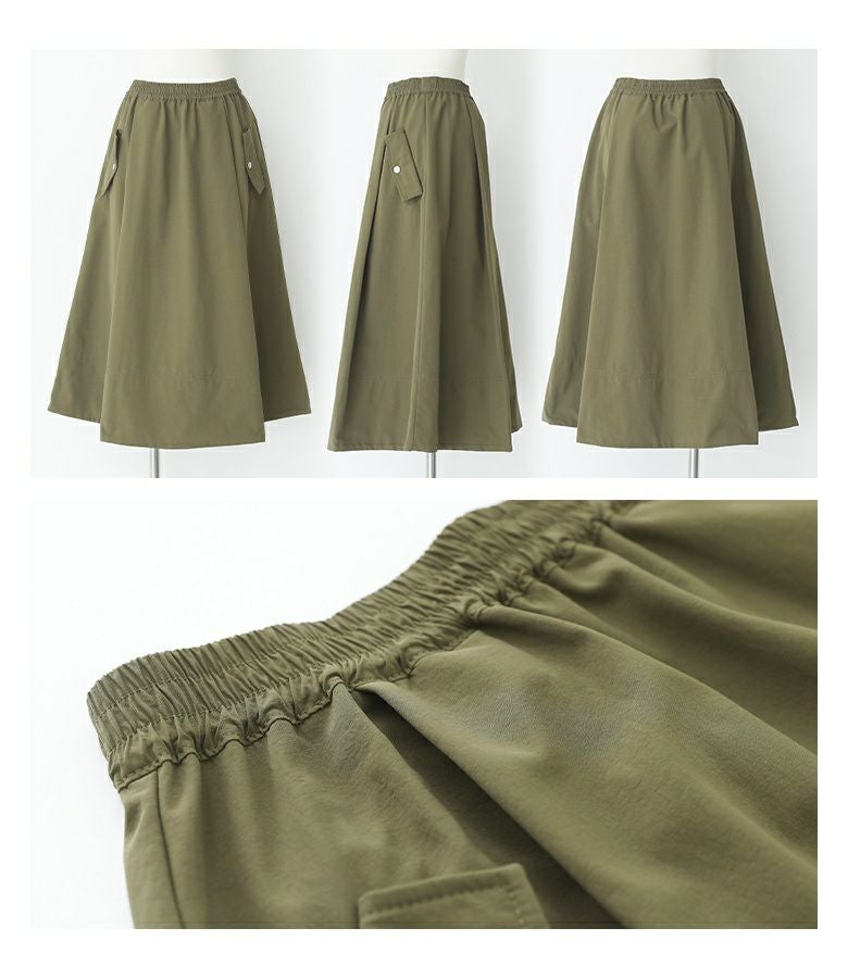 n'OrLABELナイロン裏フリースフレアスカート』