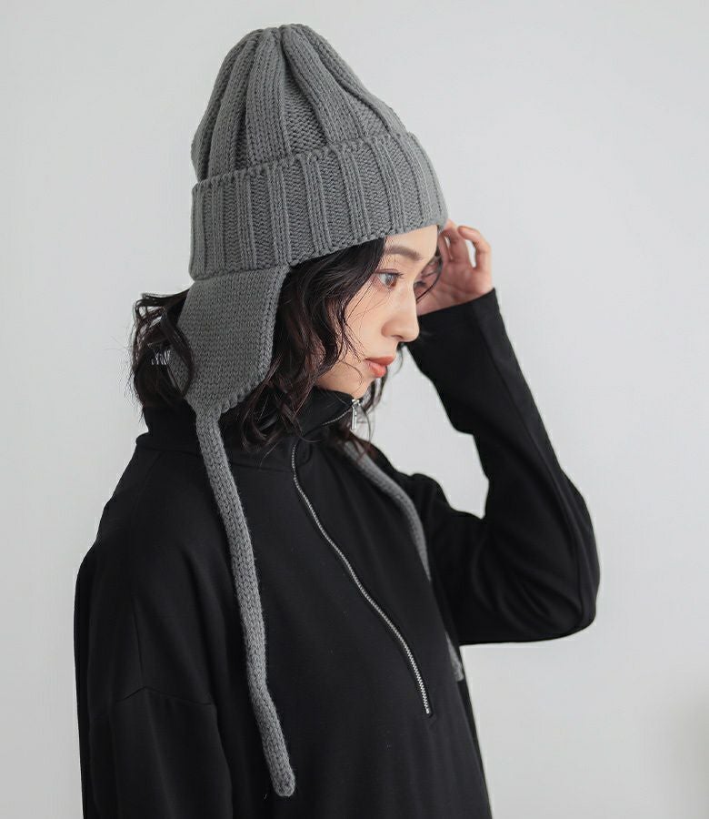 【PEARLY GATES】耳当て付きブリムニットワッチ (UNISEX) 耳当て付きブリムニットワッチ (UNISEX) PEARLY GATES 梵天⁄耳当て付き