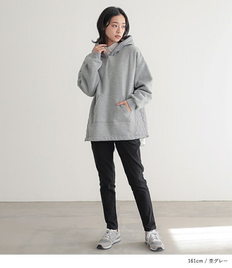 n'OrLABEL裏起毛キルティング切り替えパーカー』