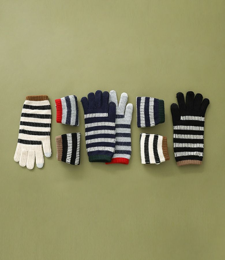 ボーダー柄手袋』