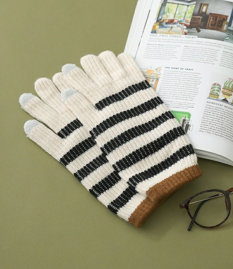 ボーダー柄手袋』