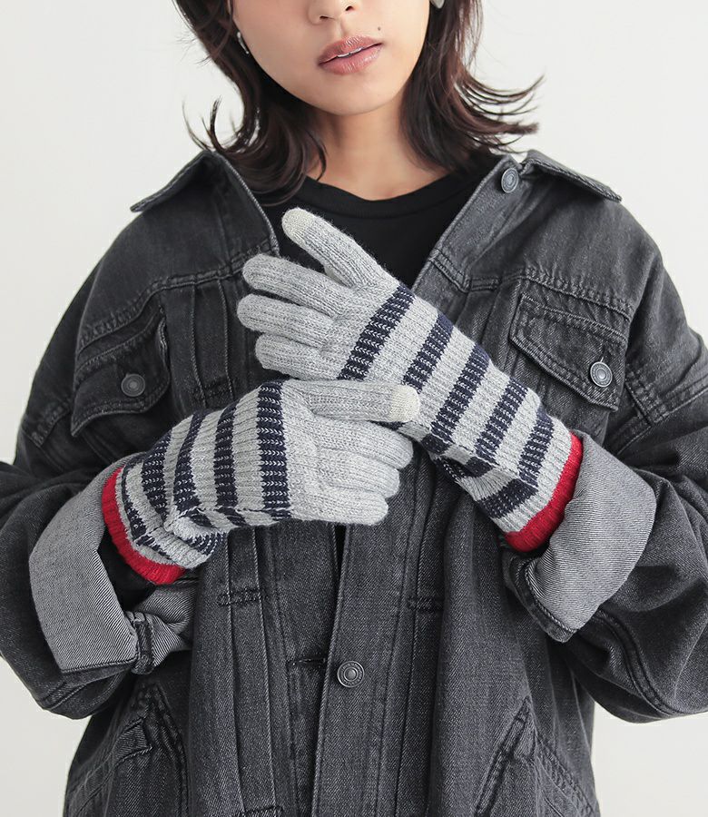 NEIGHBORHOOD. 22aw ボーダー柄手袋 M ボーダー柄手袋』