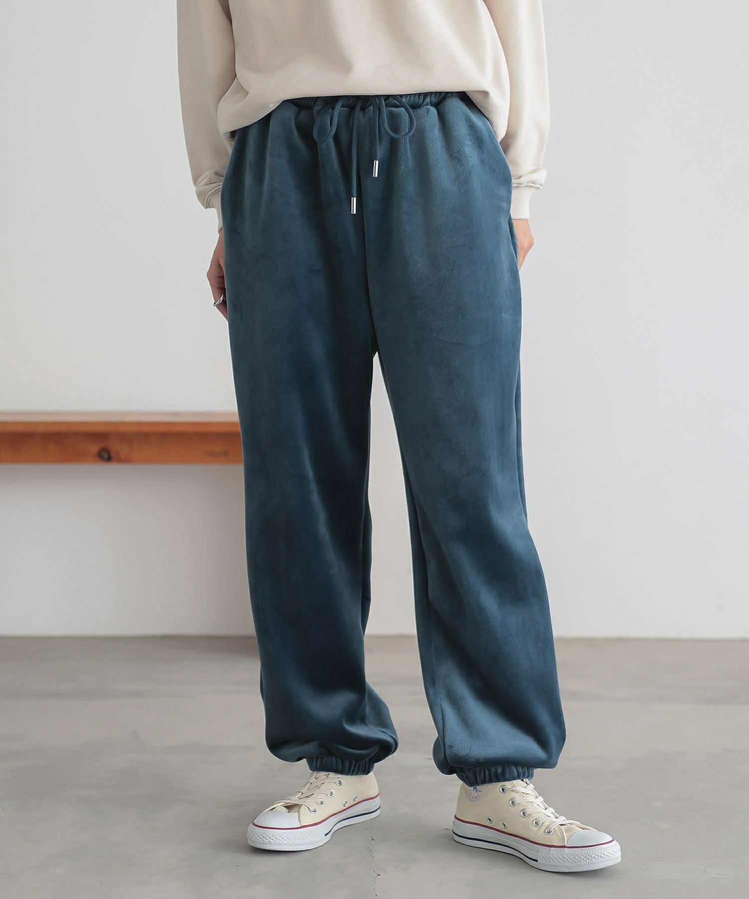 n'OrLABEL細コール裏ベロアジョガーパンツ』