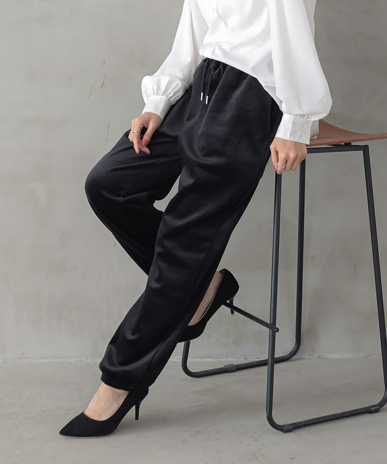 n'OrLABEL細コール裏ベロアジョガーパンツ』