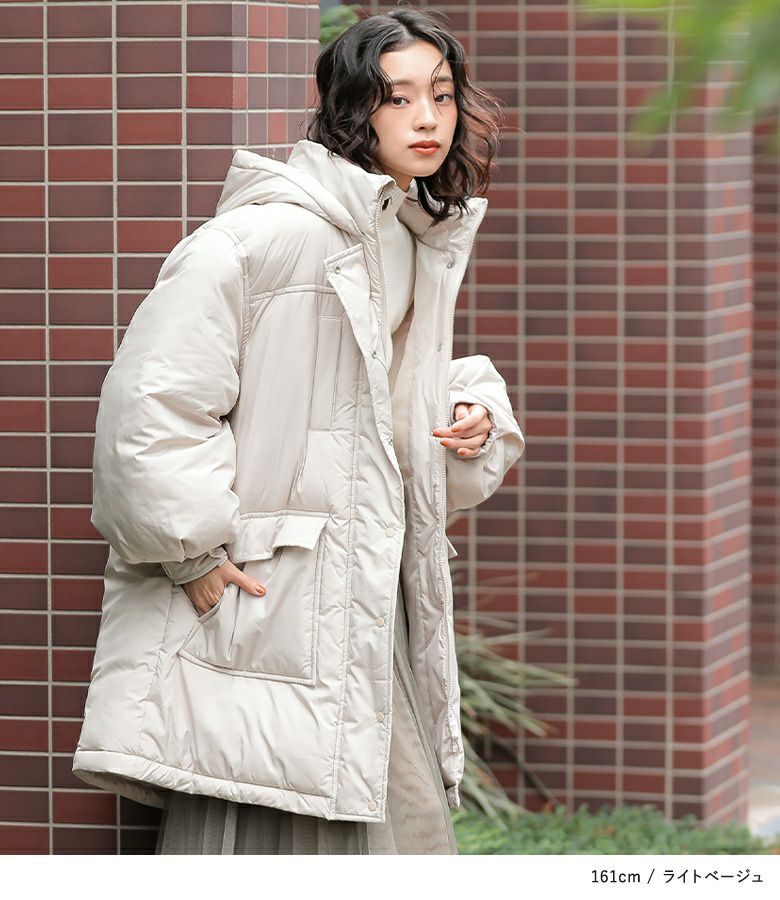 n'OrLABELボリュームパデットフードジャケット』