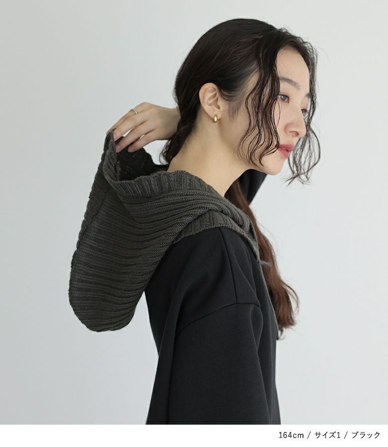 somari imagination裏起毛ニットフード付きワンピース』