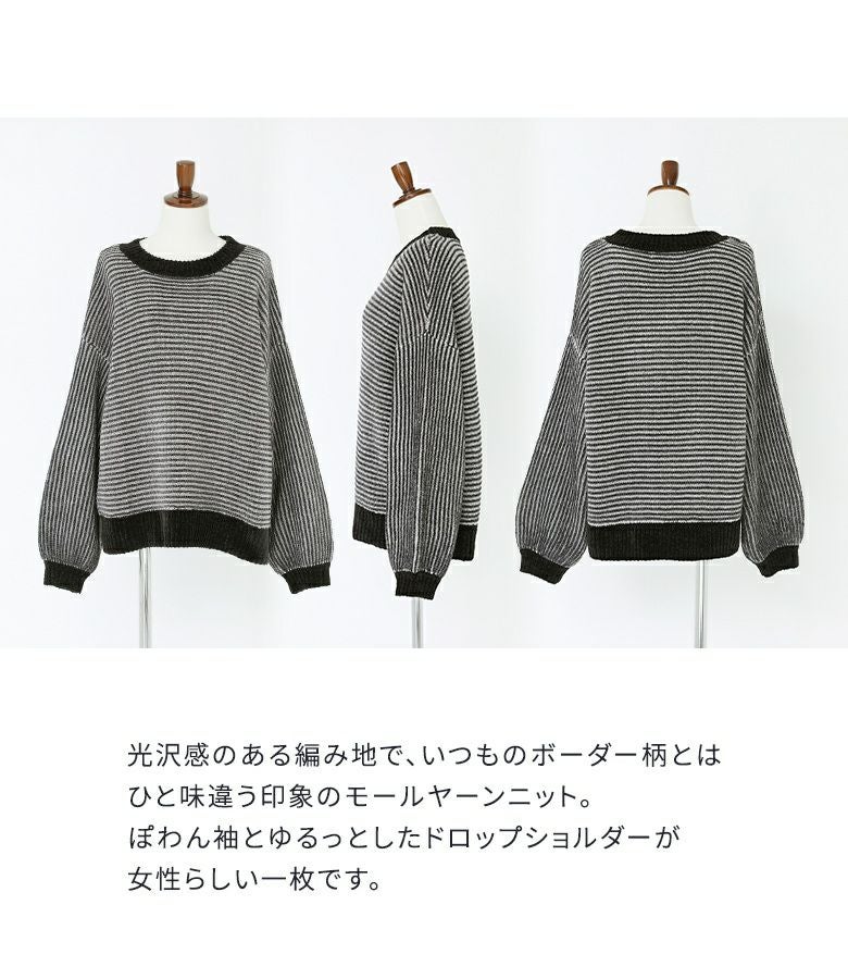 n'OrLABELモールヤーンボーダーニット』