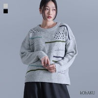 kOhAKU(コハク)配色ラインニット