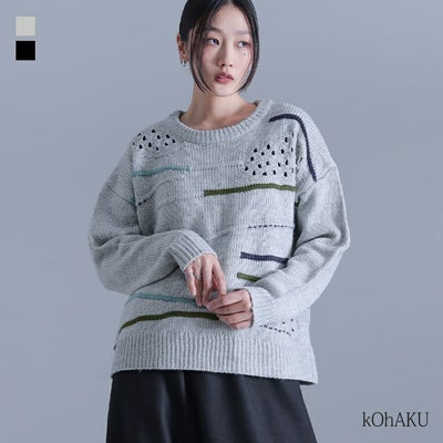 kOhAKU(コハク)配色ラインニット