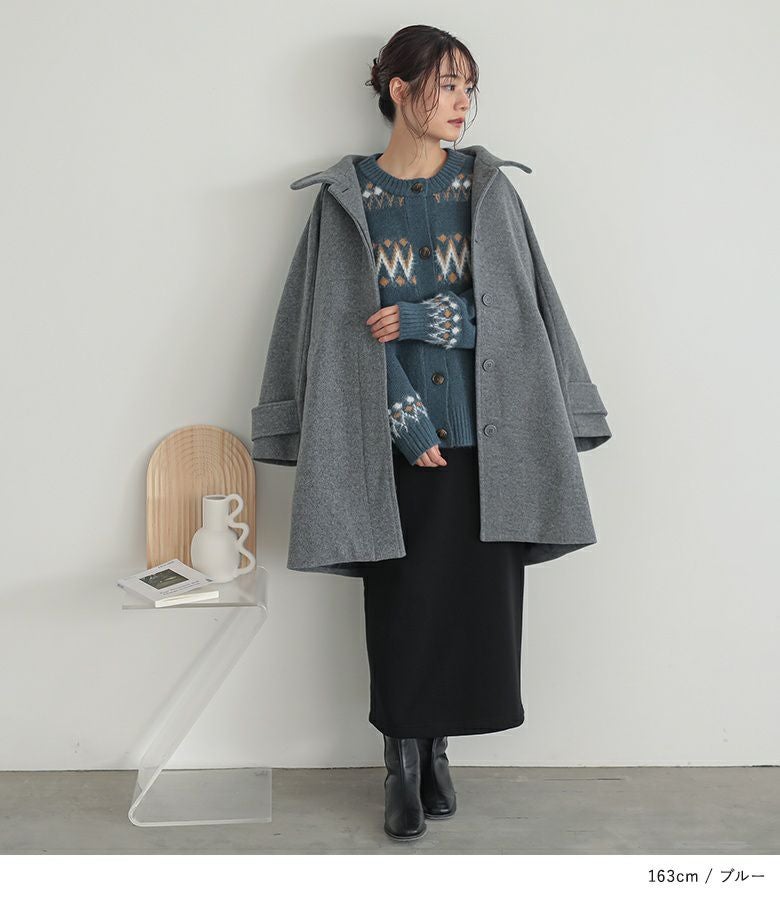 n'OrLABELノルディック柄ニットカーディガン』