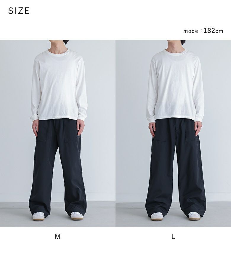 n'OrLABELナイロン裏フリースファティーグパンツ』