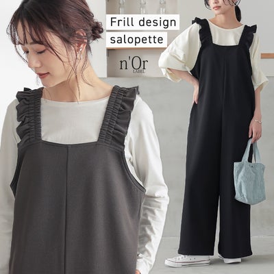 nOrLABEL(ノアールレーベル)肩フリルサロペット