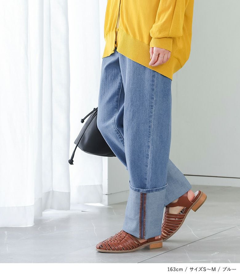 n'OrLABELロールアップストレートデニムパンツ』