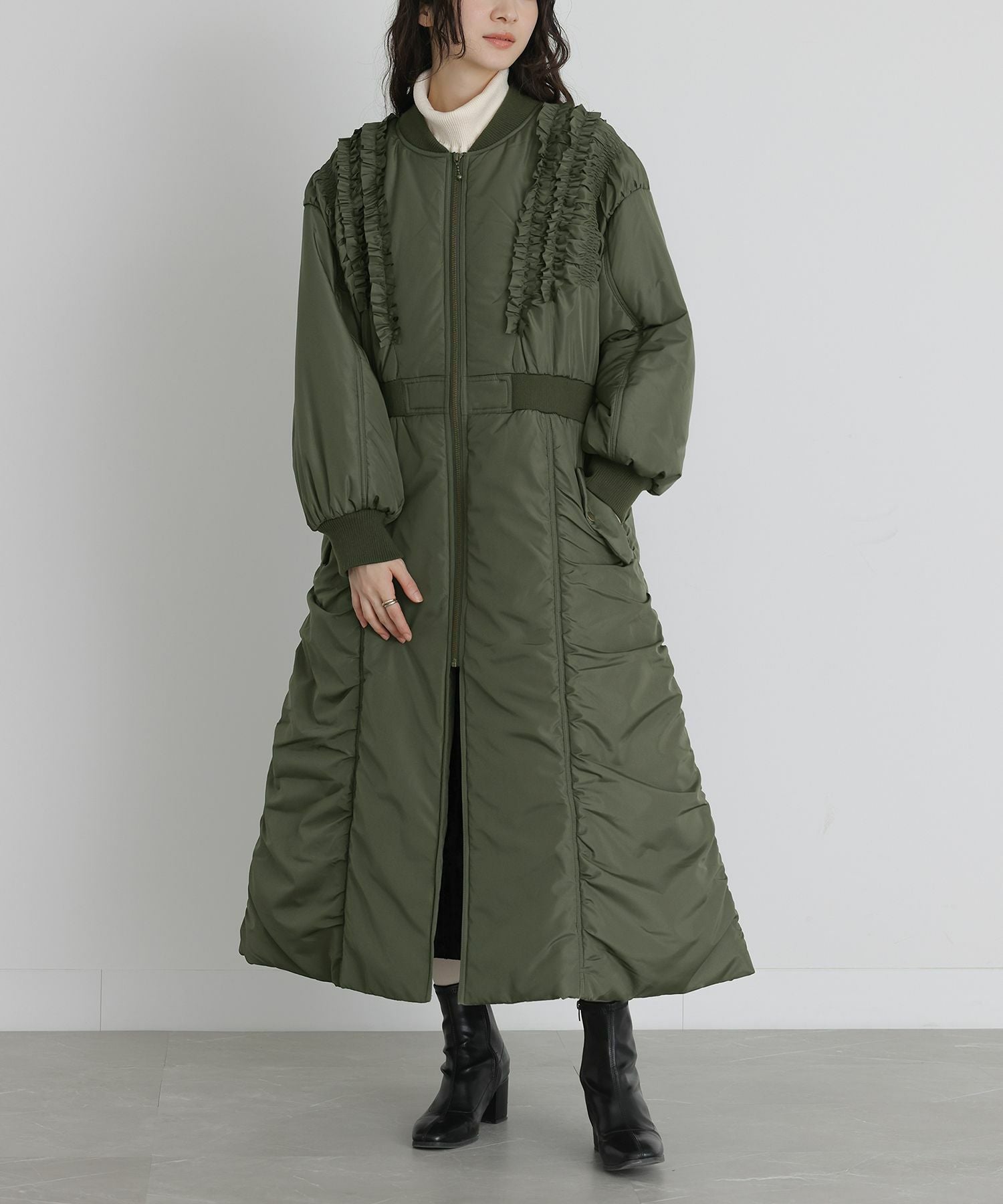 somari imaginationMA-1中綿フリルロングコート』