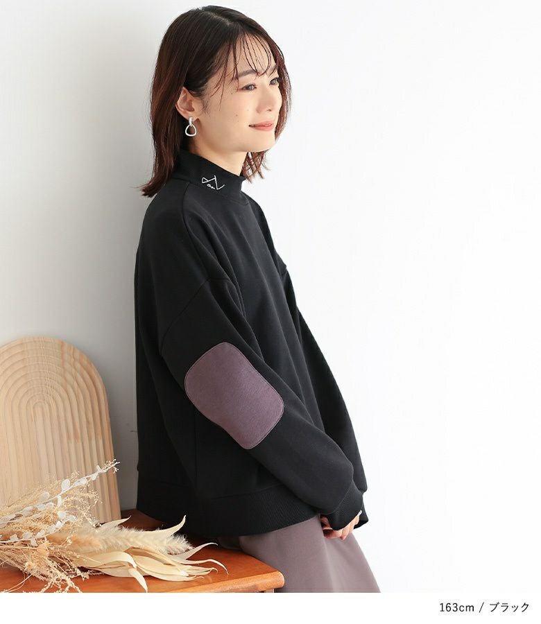 n'OrLABELハイネックロゴ刺繍スウェット』