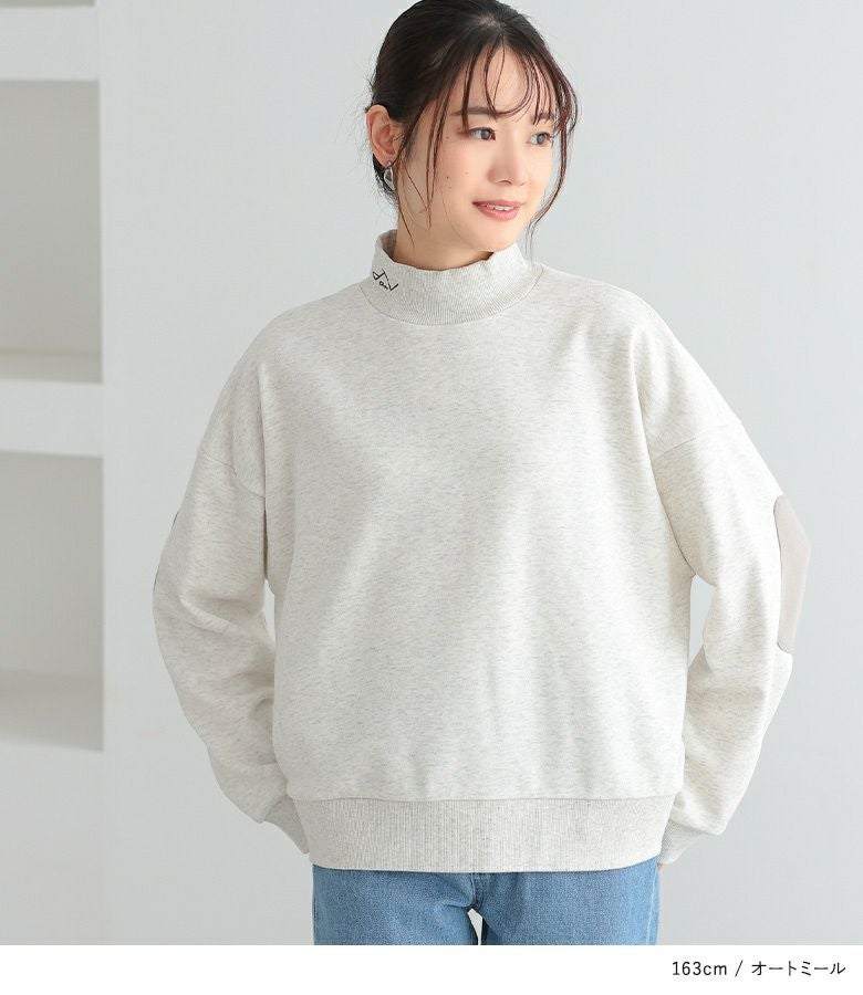 n'OrLABELハイネックロゴ刺繍スウェット』