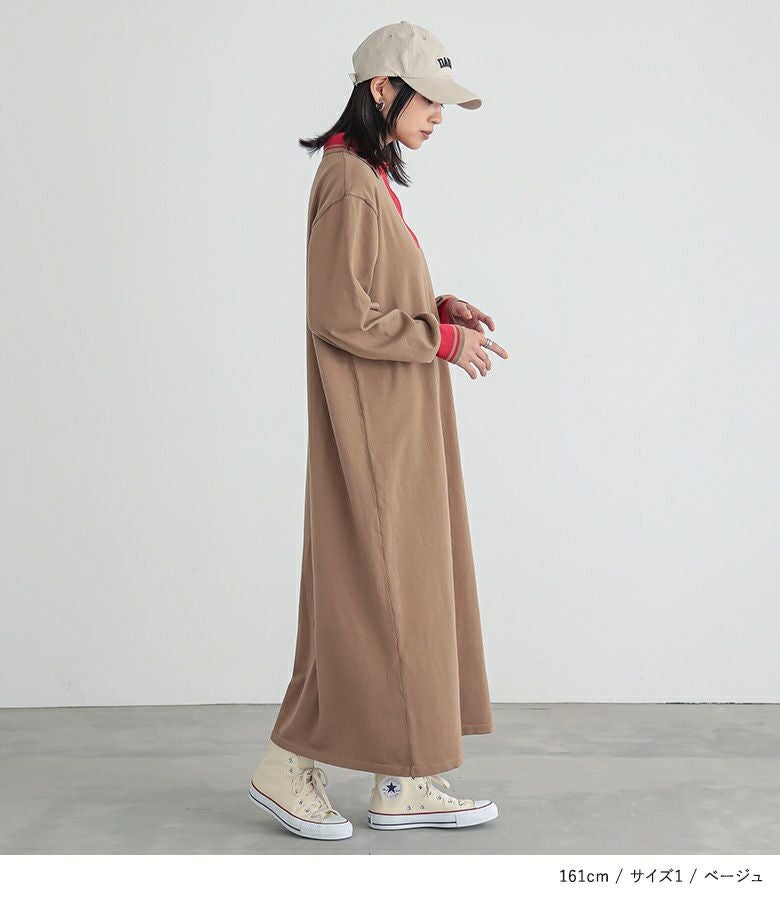 n'OrLABEL配色ラインポロニットワンピース』