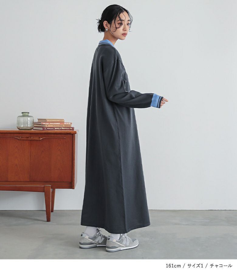 n'OrLABEL配色ラインポロニットワンピース』