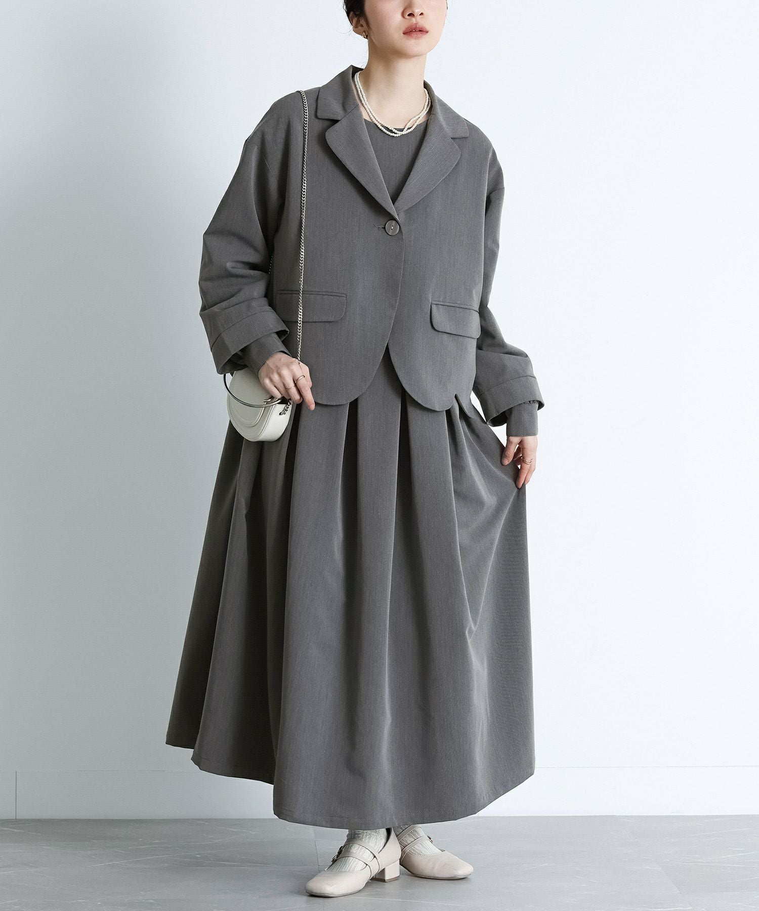 somari imaginationスカラップジャケット＆タックワンピースセット』