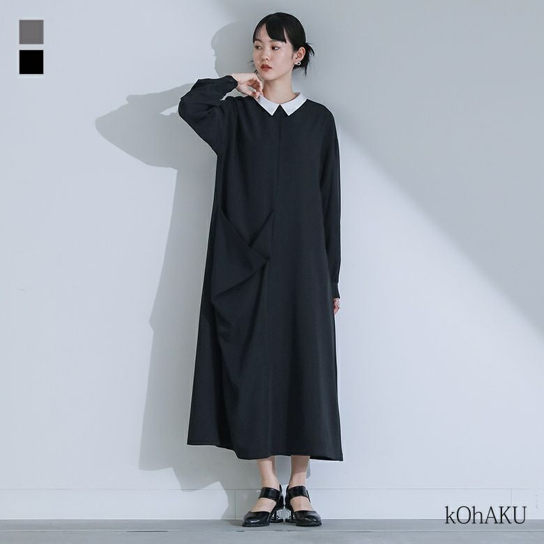 gomme MAKI HIROSHIGE★アシメOPドレス Black kOhAKUドレープアシメワンピース』