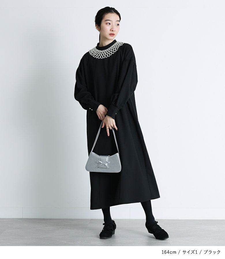 somari imaginationパール襟ワンピース』