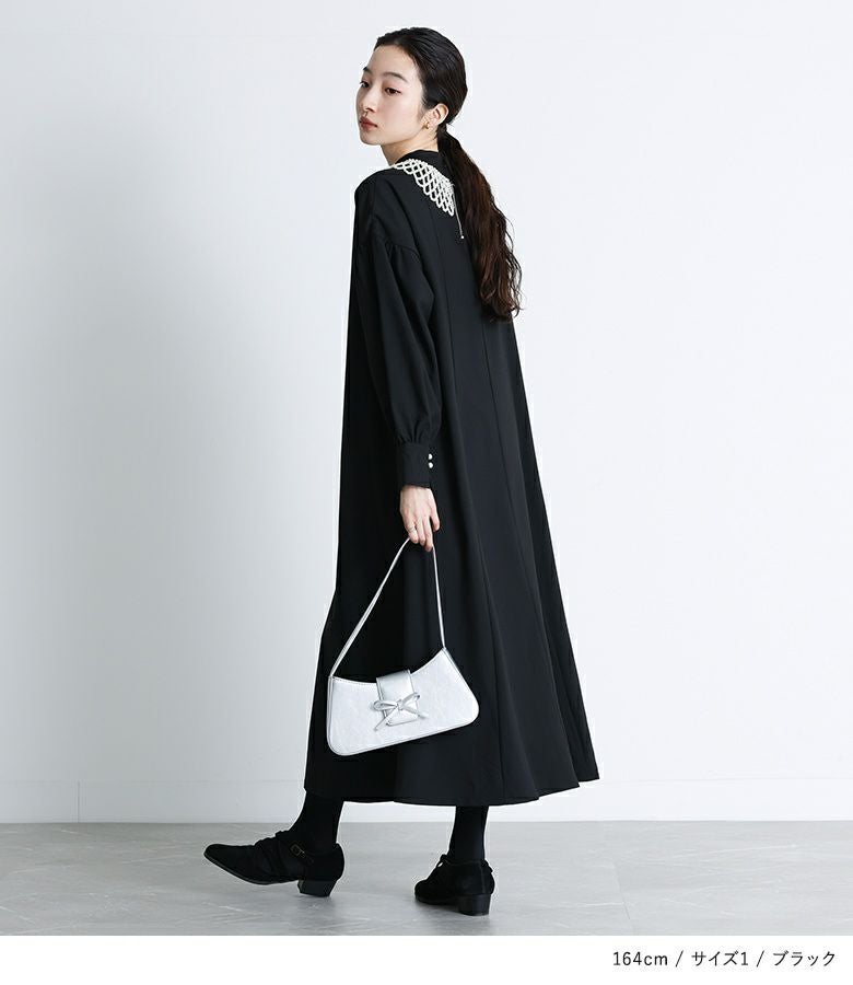 somari imaginationパール襟ワンピース』