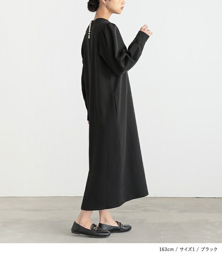 n'OrLABELバックフェイクパールワンピース』