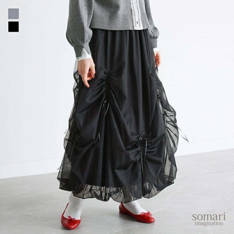 MISTREASS ミストレアス バルーンスカート　リボン　完売品 somari imaginationリボンドロストチュールバルーンスカート』
