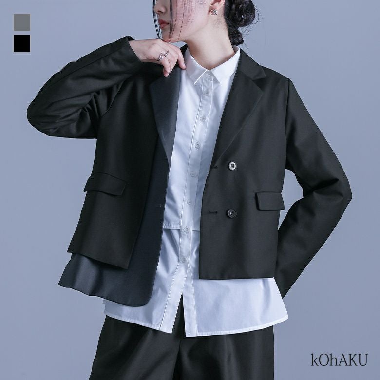 kOhAKU(コハク)アシメ配色テーラードジャケット