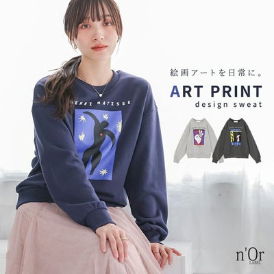 nOrLABEL(ノアールレーベル)絵画プリントスウェット