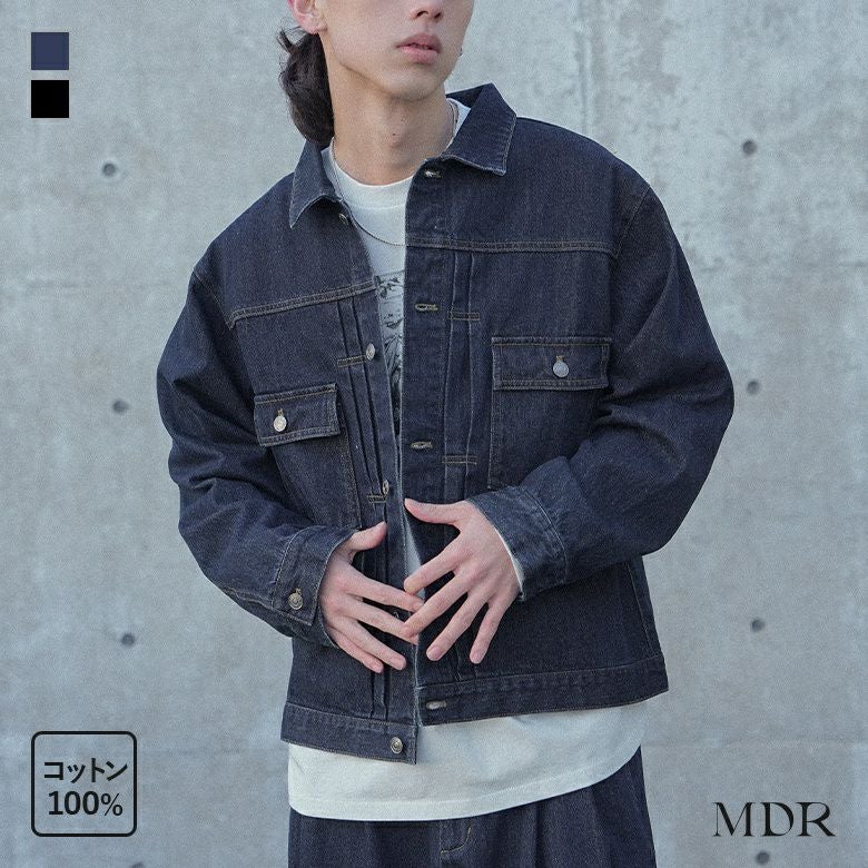 MDR(エムディアール)タックデザインデニムジャケット