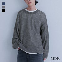 MDR(エムディアール)透かし編みクルーネックニット