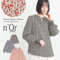 nOrLABEL(ノアールレーベル)小花柄スキッパーブラウス