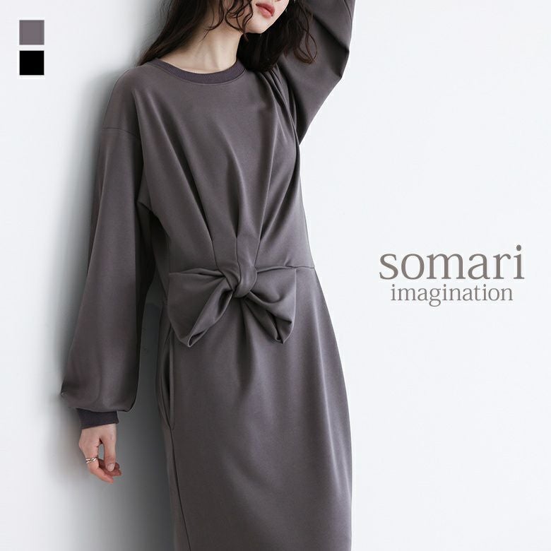 somari imagination(ソマリイマジネーション)リボンモチーフカットワンピース