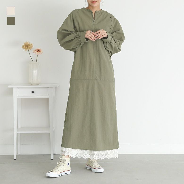 ハーフジップワンピース