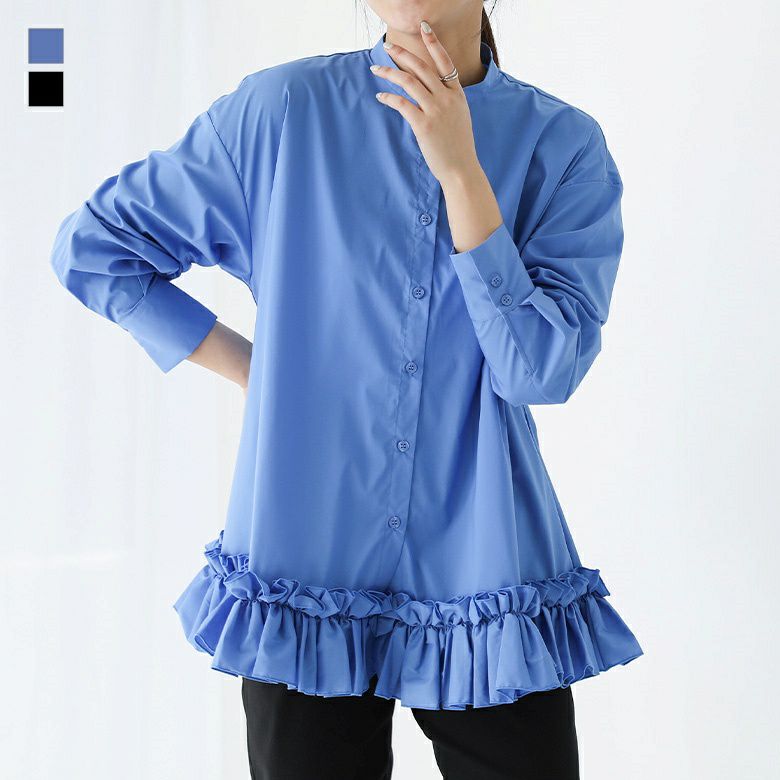 裾フリルブラウス