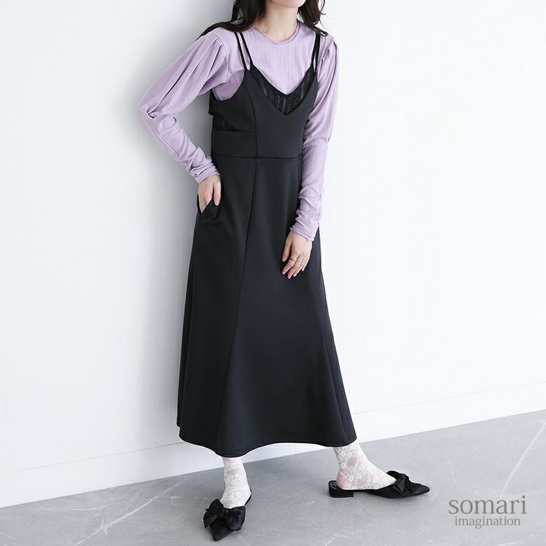 somari imagination(ソマリイマジネーション)シアーレイヤードキャミワンピース