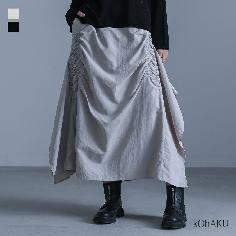 kOhAKU(コハク)アシンメトリーシャーリングスカート