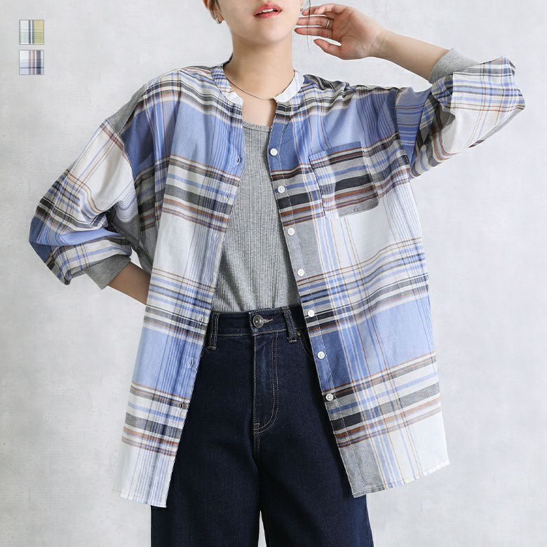 シアーチェック柄チュニック