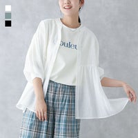 ウエスト切り替えスタンド襟ブラウス