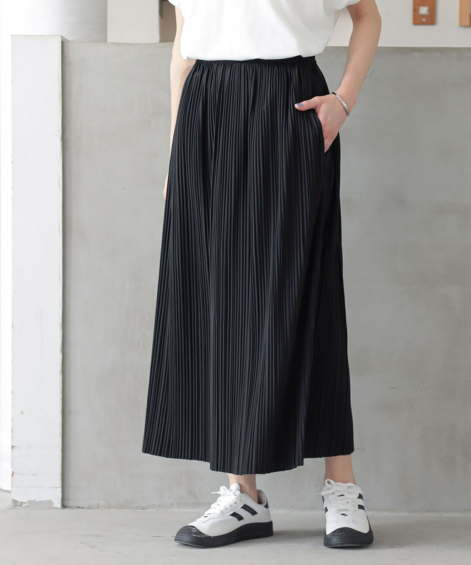 n'OrLABEL着丈が選べる撥水プリーツスカート』
