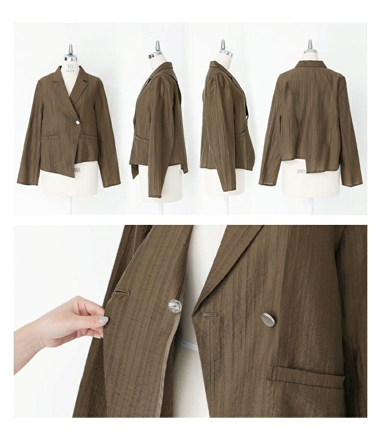 慈雨　ベージュ アシンメトリー ジャケット セール】＜MARW UNITED ARROWS＞バック アシンメトリー ジャケット