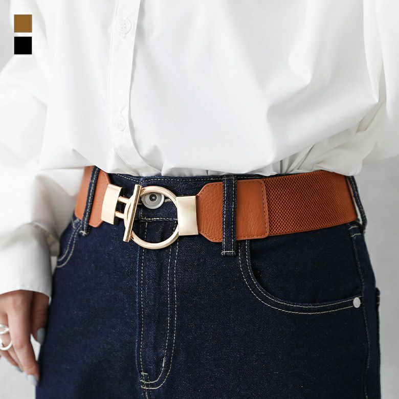 バックルデザインゴムベルト