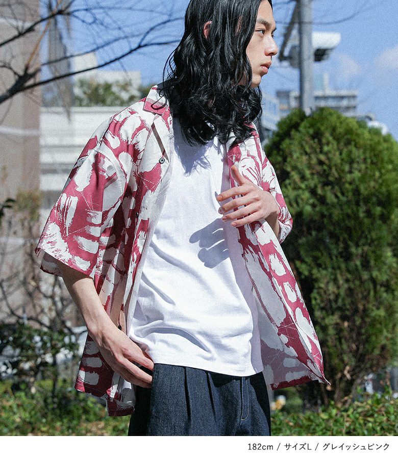 MDRマルチプリント柄オープンカラーシャツ』