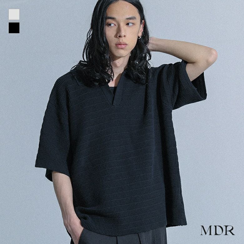 MDR(エムディアール)スキッパーニットポロ