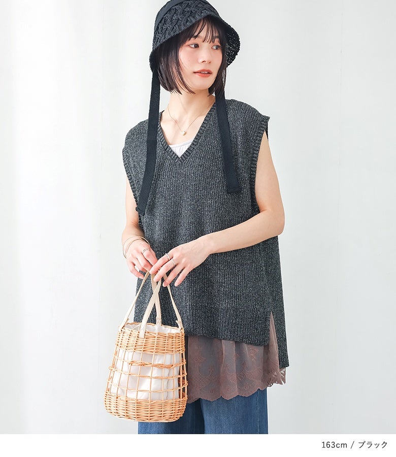 n'OrLABELミックスヤーンニットベスト』