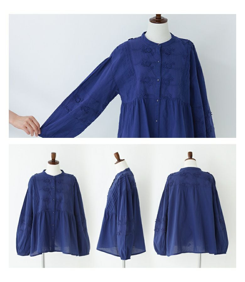 立体フラワー刺繍ブラウス』