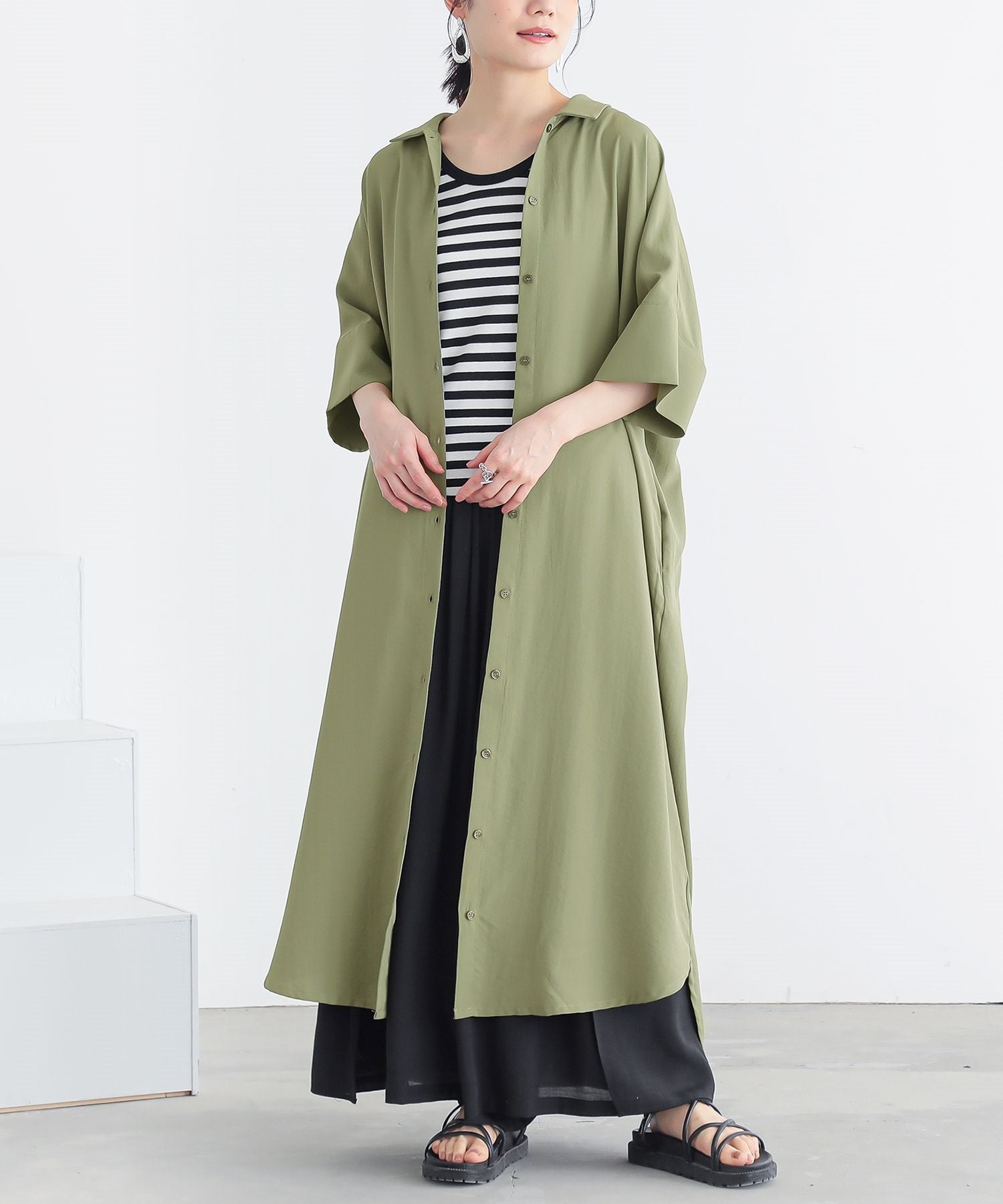n'OrLABEL汗がしみにくいシャツワンピース』