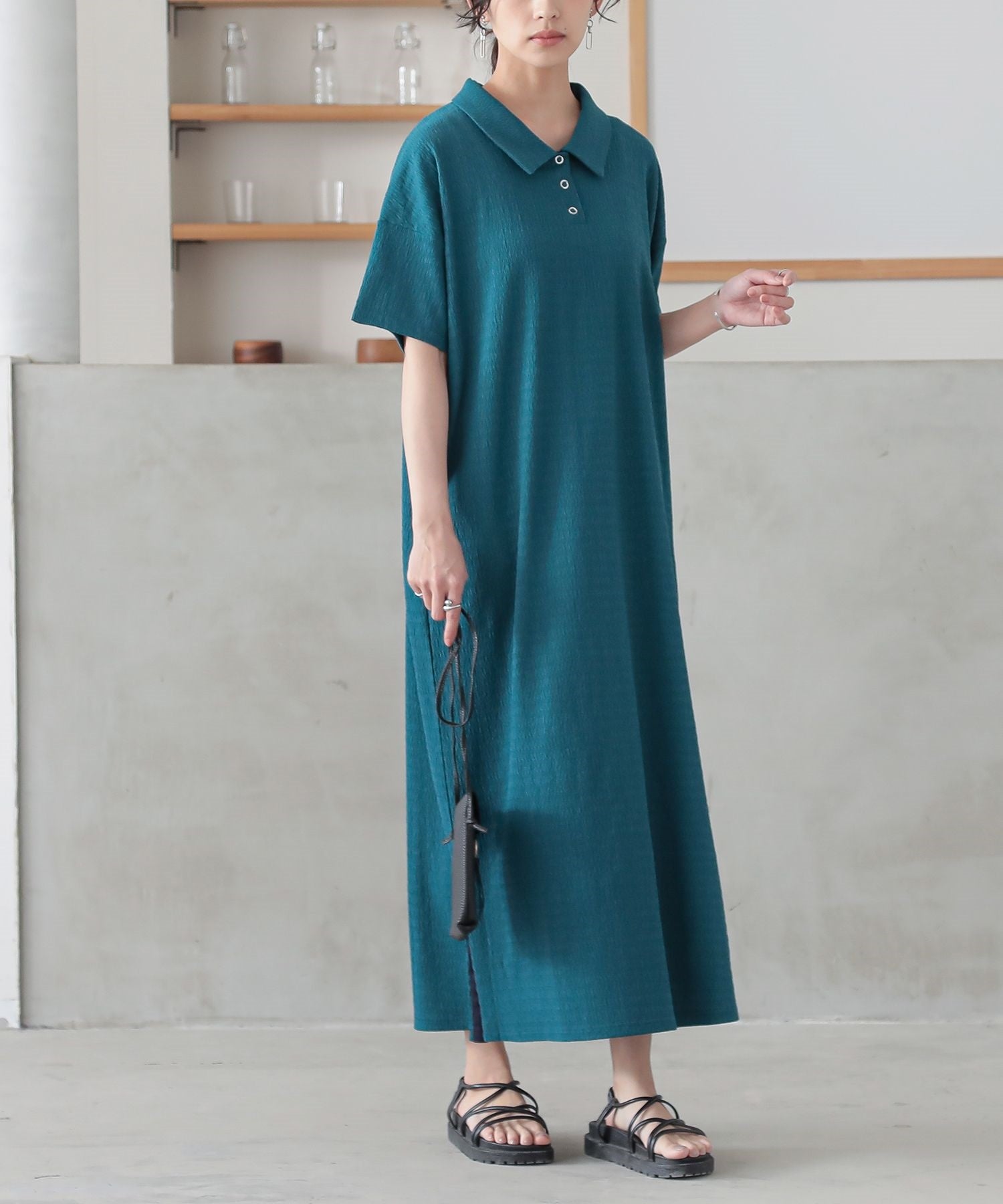 n'OrLABELぽこぽこカットソーポロワンピース』