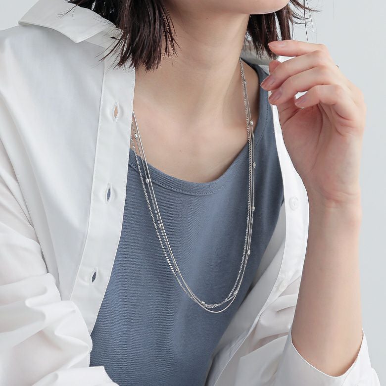 3連チェーンネックレス